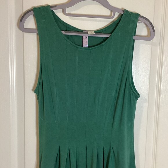 Alya Women's Green Sleeveless Dress With Cotton Lace Trim Midi Party Preppy - Picture 2 of 9